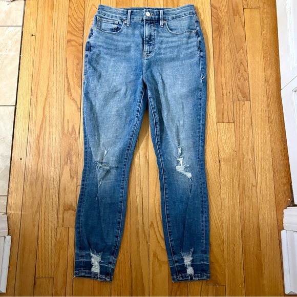 ✨ GOOD AMERICAN ✨ Good Legs High Rise Skinny Distressed Hem Size 8 / 29 - Picture 2 of 4